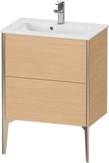 Duravit XViu Waschtischunterbau bodenstehend 610 mm, 2 Auszüge, champagner matt/weiß matt