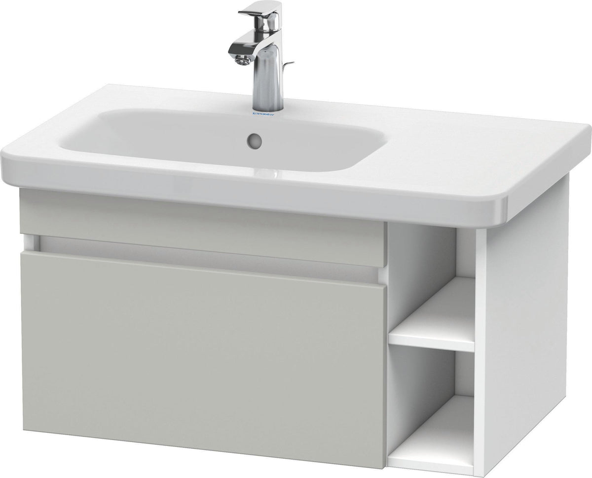 DURAVIT DuraStyle Waschtischunterbau 730 mm betongrau matt – wandhängend mit 1 Auszug & 2 offenen Fächern