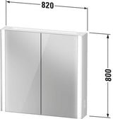 DURAVIT XViu Spiegelschrank 820 mm mit LED-Beleuchtung, Champagner Matt, 2 Türen, IP44