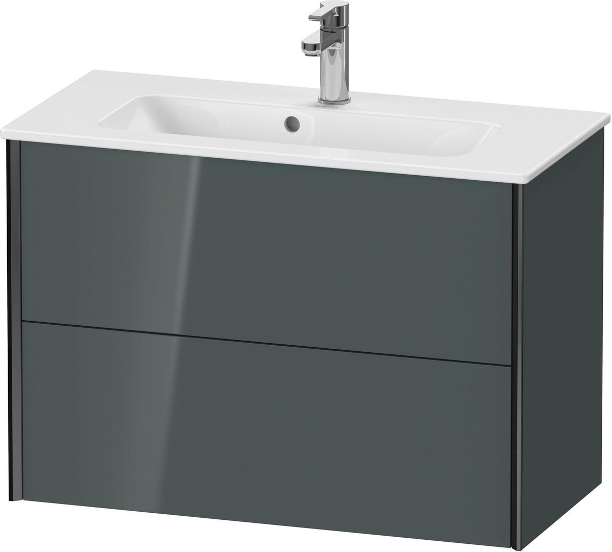 DURAVIT XViu Waschtischunterbau wandhängend 810 mm, 2 Schubladen, champagner matt/weiß matt