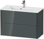 dolomiti grey hochglanz / Mitteldichte Faserplatte (MDF) / 2Schubk.,schwarz matt/dolom.grey