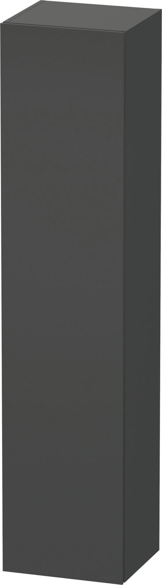 Duravit Hochschrank L-Cube 363x400x1760mm, 1 Tür rechts, graphit matt – Wandhängend mit Soft-Close