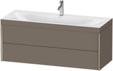 Duravit XViu c-bonded Waschtischunterset 1200 mm, 2 Schubkästen, champagner matt / dolomiti grey