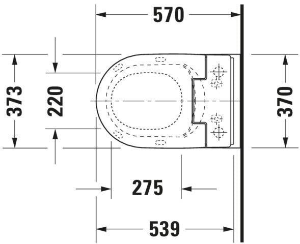 DURAVIT ME by Starck Wand-WC 570 mm spülrandlos mit WonderGliss für Dusch-WC