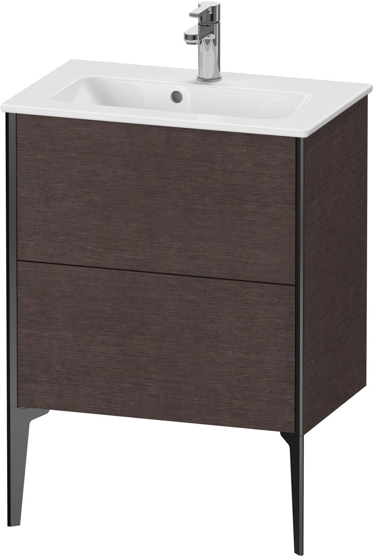 Duravit XViu Waschtischunterbau bodenstehend 610 mm, 2 Auszüge, champagner matt/weiß matt