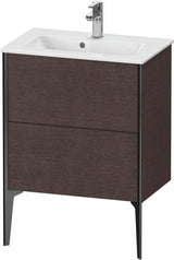 Duravit XViu Waschtischunterbau bodenstehend 610 mm, 2 Auszüge, champagner matt/weiß matt