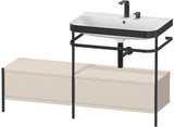 Duravit Waschtischset Happy D.2 Plus 1400x490mm ein Hahnloch taupe supermatt – Design-Waschplatz