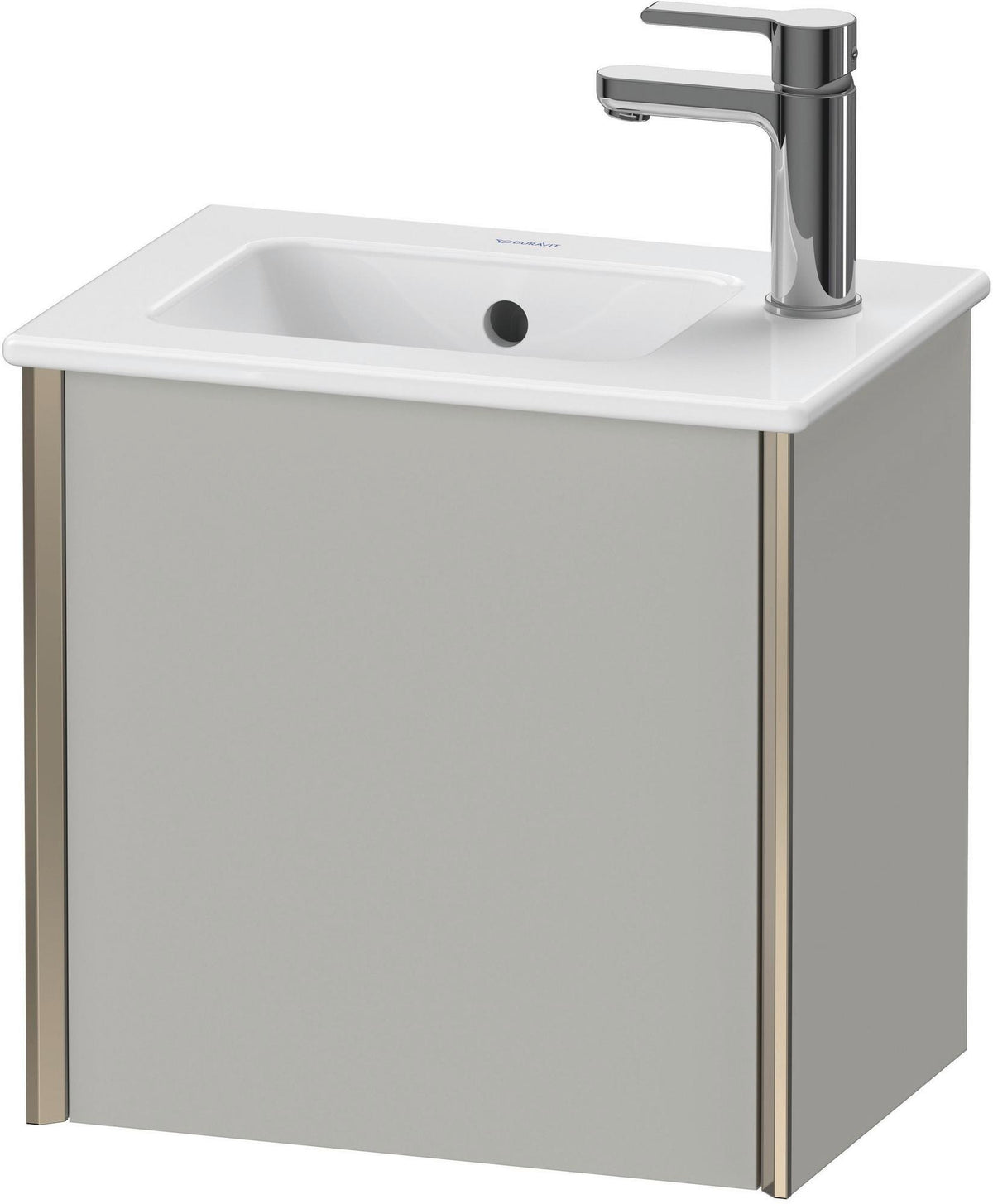 DURAVIT XViu Waschtischunterbau wandhängend 410 mm betongrau matt, 1 Tür links mit Tip-On-Technik