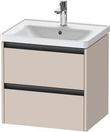 DURAVIT Ketho.2 Waschtischunterbau wandhängend 584 mm betongrau matt mit 2 Schubkästen