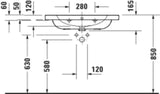 Duravit D-Code 2.0 Waschtisch 800mm mit Überlauf, 1 Hahnloch, Weiß – Wandhängend