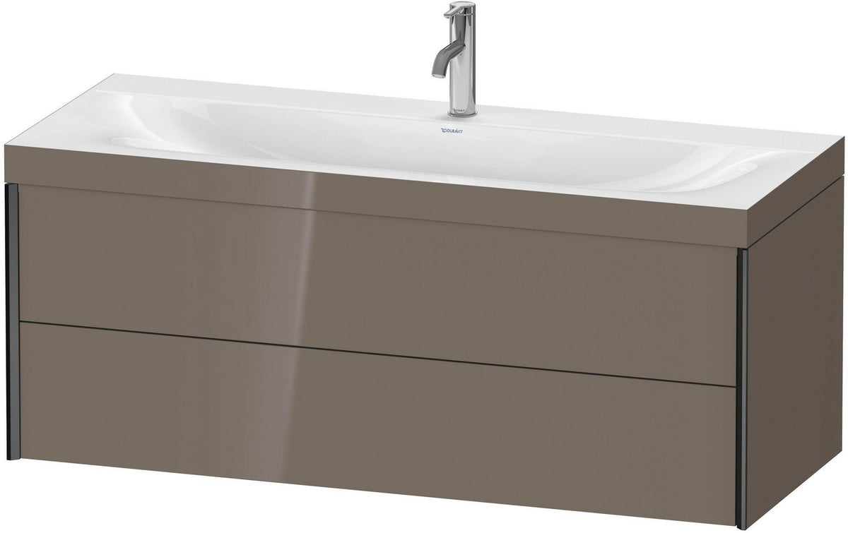 DURAVIT XViu c-bonded Waschtischunterbauset 1200 mm, 2 Schubkästen, schwarz matt / dolomiti grey