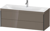 DURAVIT XViu c-bonded Waschtischunterbauset 1200 mm, 2 Schubkästen, schwarz matt / dolomiti grey