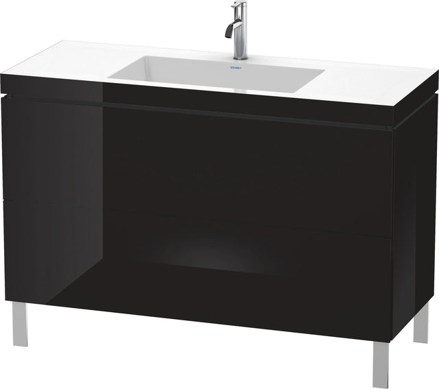 DURAVIT L-Cube c-bonded Waschtischset 1200 mm, 2 Auszüge, Schwarz Hochglanz, wandmontiert