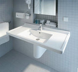 DURAVIT Möbelwaschtisch Starck 3 850 mm mit Überlauf, 1 Hahnloch, weiß – Wandhängend
