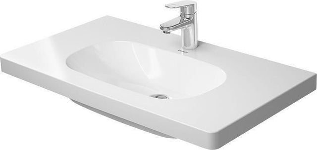 Duravit D-Code Möbelwaschtisch 850 mm, weiß, ohne Überlauf, mit Hahnlochbank – wandhängend
