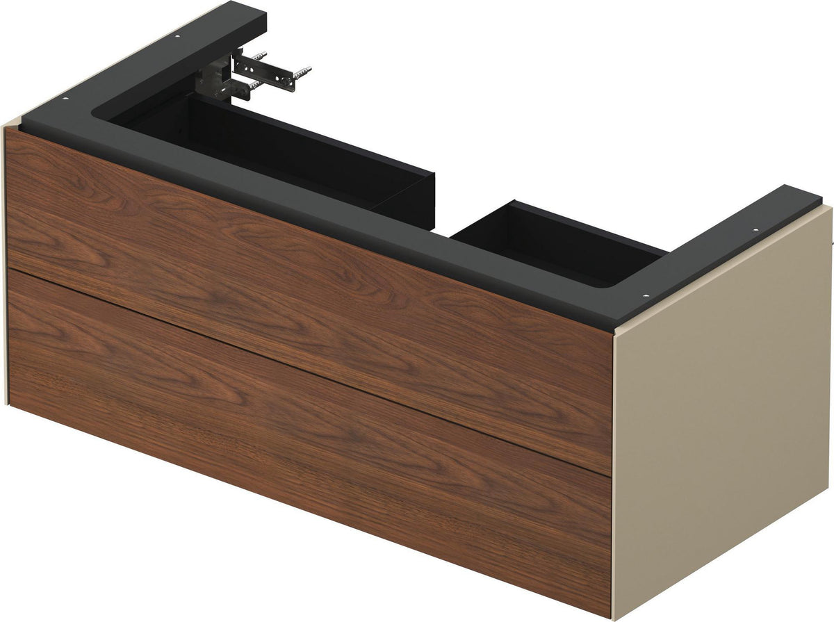 DURAVIT White Tulip Waschtischunterbau 984 mm, 2 Schubkästen, Nussbaum/Taupe Hochglanz
