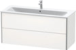 DURAVIT XSquare Waschtischunterbau 1210 mm, 2 Schubkästen, Weiß Seidenmatt