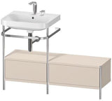 Duravit Happy D.2 Plus Waschtischset 1200 mm taupe supermatt – Einrichtungssystem Nussbaum rechts, bodenstehend, mit Hahnloch