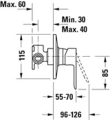 Duravit D-Code 2.0 Einh.-Brausemischer Unterputz Set Keramikmischsystem Schwarz Matt