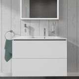 DURAVIT L-Cube Waschtischunterbau 820 mm wandhängend, 2 Schubkästen, Becken rechts, Betongrau Matt
