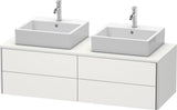 DURAVIT XSquare Waschtischunterbau 1400 mm, 4 Schubkästen, wandhängend, Betongrau Matt