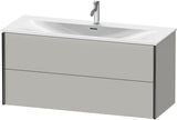 DURAVIT XViu Waschtischunterbau wandhängend 1210 mm, 2 Schubkästen, weiß matt – ohne Griff, mit Tip-On-Technik