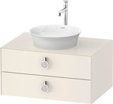 DURAVIT White Tulip Waschtischunterbau 800 mm, wandhängend, 2 Schubkästen, Nussbaum/Taupe Hochglanz