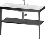 DURAVIT XViu c-bonded Waschtischset 1200 mm in Schwarz Matt mit Metallkonsole und apricot pearl Hochglanz