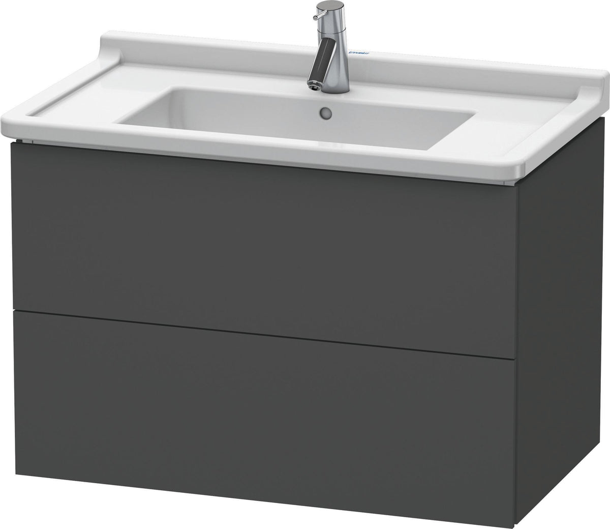 DURAVIT L-Cube Waschtischunterbau 820 mm taupe matt mit 2 Schubkästen und Tip-On-Technik