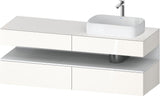 Duravit Qatego Konsolenwaschtischunterbau 1600 mm Weiß Hochglanz mit Eiche Schwarz Nische