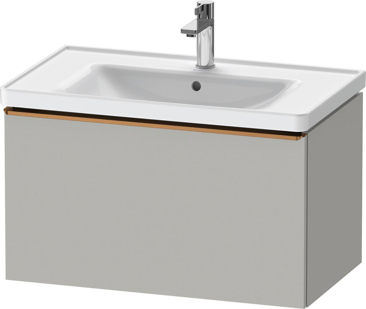 Duravit D-Neo Waschtischunterbau 784 mm Eiche Schwarz Matt mit 1 Auszug und Bronze-Griff