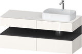 DURAVIT Qatego Konsolenwaschtischunterbau 1400 mm Weiß Matt Eiche Schwarz Matt wandhängend