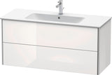 DURAVIT XSquare Waschtischunterbau 1210 mm, 2 Schubkästen, Weiß Seidenmatt