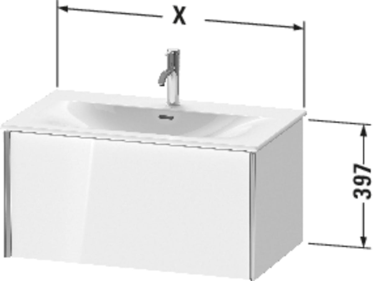 Duravit Waschtischunterbau XVIU 810x397x480mm mit Nussbaum-Einrichtungssystem