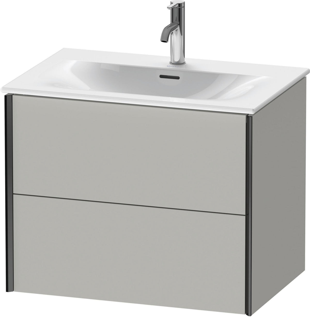 DURAVIT XViu Waschtischunterbau wandhängend 710 mm betongrau matt mit Tip-On-Technik