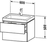Duravit L-Cube c-bonded Waschtischset 600 mm mit Vero Air Waschtisch, 2 Schubkästen, Weiß Matt