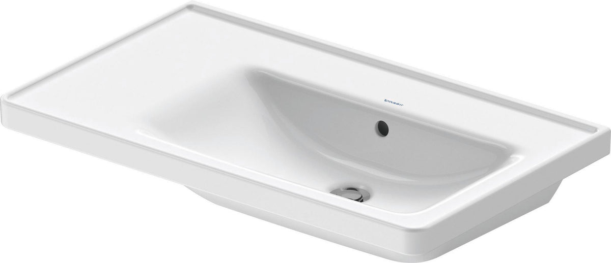 Duravit D-Neo Waschtisch 800 mm weiß mit WonderGliss, Becken rechts, Wandmontage