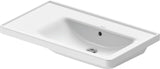 Duravit D-Neo Waschtisch 800 mm weiß mit WonderGliss, Becken rechts, Wandmontage