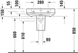DURAVIT Soleil by Starck Waschtisch 550 mm Weiß mit Überlauf und Hahnlochbank
