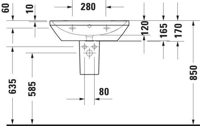 Duravit D-Neo Waschtisch 550 mm weiß mit Überlauf und WonderGliss