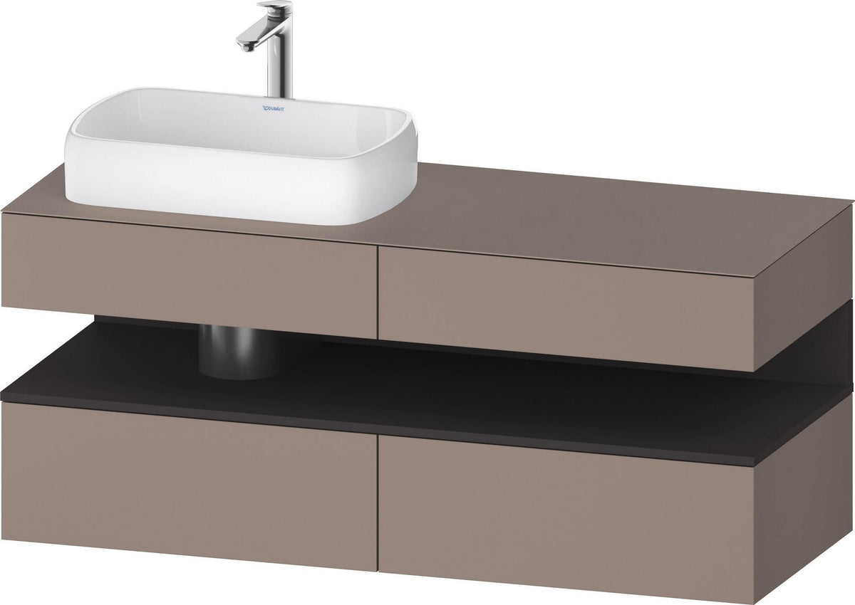 DURAVIT Qatego Studio F. A. Porsche Konsolenwaschtischunterbau 1400 mm Weiß Matt mit LED-Nischenbeleuchtung
