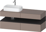 Duravit Qatego Konsolenwaschtischunterbau 1400 mm weiß hochglanz mit Eiche schwarz Nische