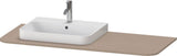 Duravit Konsole Happy D.2 1300 mm taupe supermatt – Beckenposition links