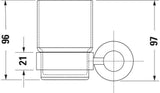 DURAVIT D-Code Glashalter mit Glas links in Chrom – Wandmontage, verchromt, inkl. Befestigungsmaterial