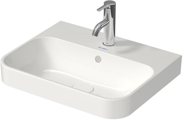 DURAVIT Aufsatzbecken Happy D.2 Plus 500 mm Weiß mit Überlauf und Hahnlochbank