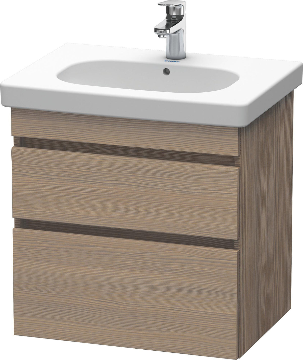 Duravit DuraStyle Waschtischunterbau 600 mm Eiche Terra/Weiß Matt, 2 Schubkästen, wandhängend