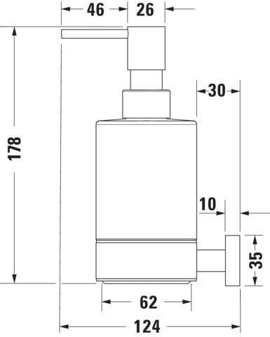 DURAVIT Karree Seifenspender Chrom – Flüssigseifenspender mit Glasbehälter und Messinghalterung