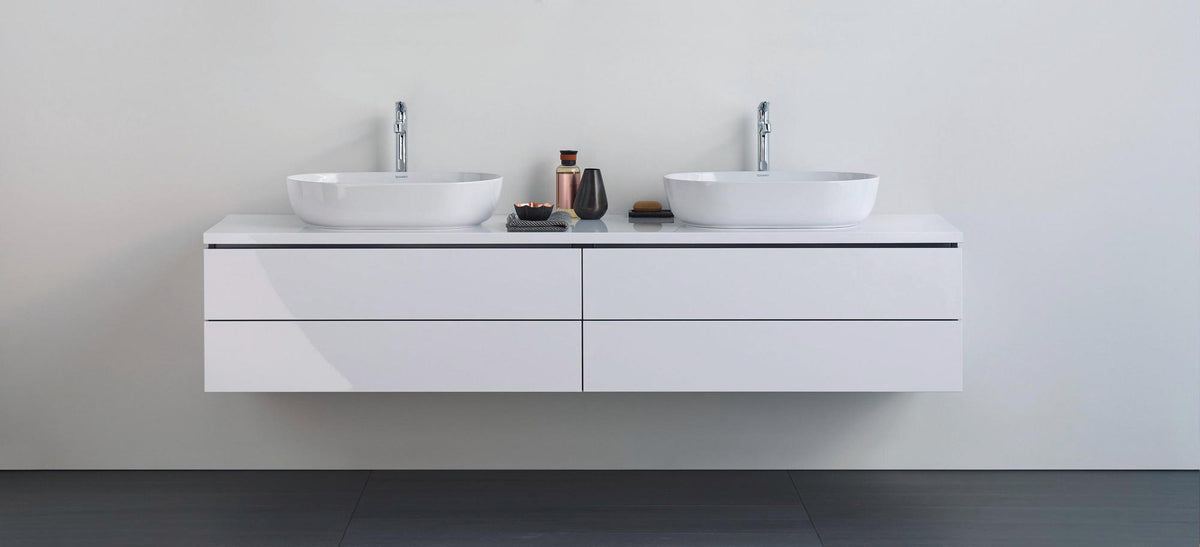 DURAVIT L-Cube Konsolenwaschtischunterbau 920 mm, 2 Schubkästen, Betongrau Matt, wandhängend
