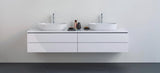 DURAVIT L-Cube Konsolenwaschtischunterbau 920 mm, 2 Schubkästen, Betongrau Matt, wandhängend