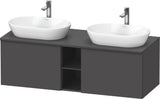 DURAVIT D-Neo Konsolenwaschtischunterbau 1400 mm betongrau matt mit 2 Auszügen und Bronze-Griffen